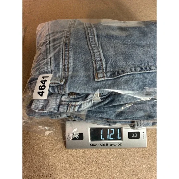 American Eagle Jeans 10 Blue Curvy Super High Rise Baggy Wide Leg Cargo - Picture 14 of 14